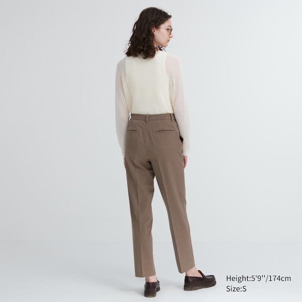 Brown Women Uniqlo Smart Ankle Pants | 1270-LTYZD