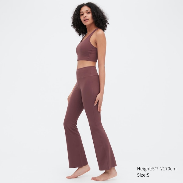 Burgundy Women Uniqlo AIRism Soft Flare Leggings | 3514-NMZOB