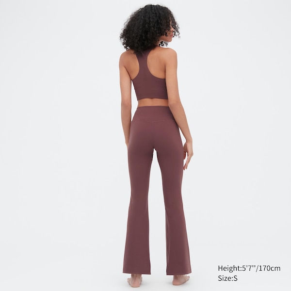 Burgundy Women Uniqlo AIRism Soft Flare Leggings | 3514-NMZOB