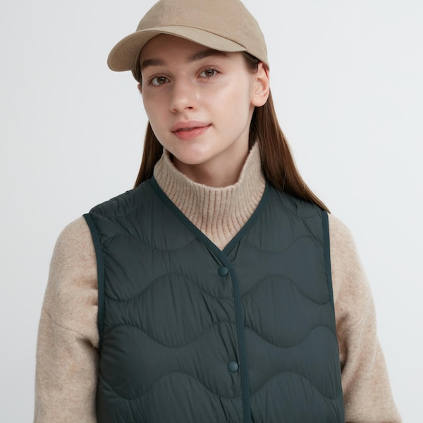 Dark Green Women Uniqlo Ultra Light Down Long Vest | 5023-PJXHL