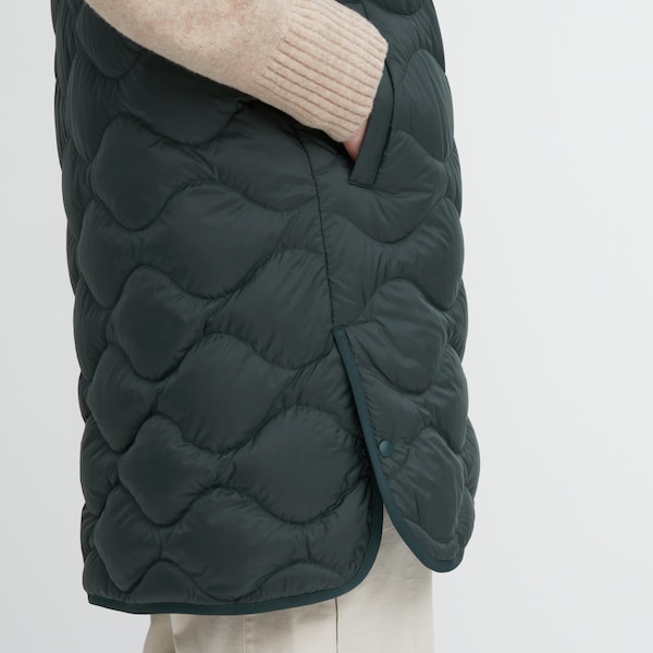 Dark Green Women Uniqlo Ultra Light Down Long Vest | 5023-PJXHL