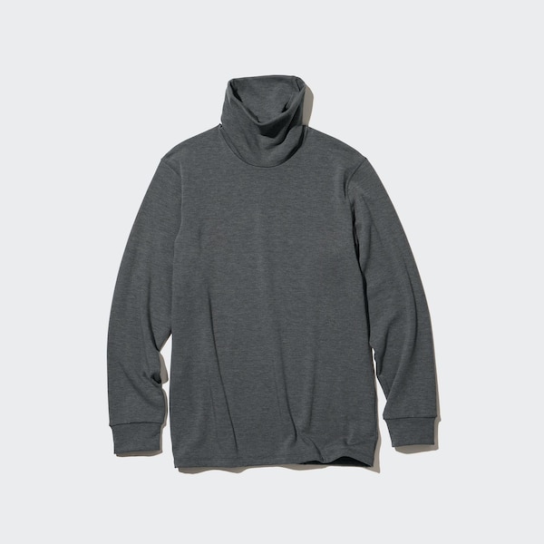 Dark Grey Men Uniqlo HEATTECH Ultra Warm Turtleneck T Shirts | 8061-YTQZA