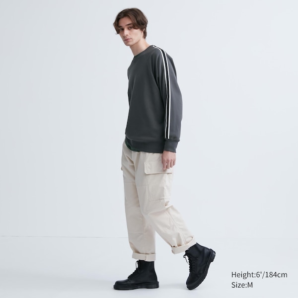 Dark Grey Men Uniqlo Side-Stripe Sweatshirts | 6910-MNIWC