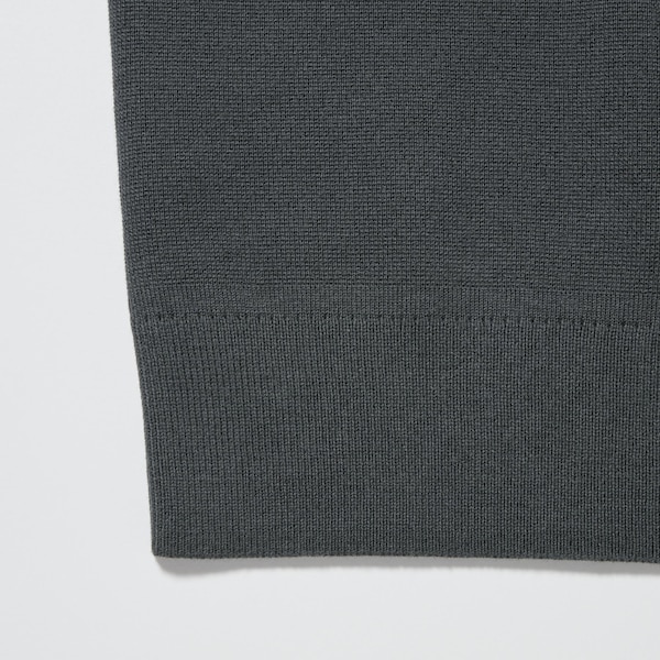 Dark Grey Men Uniqlo Washable Milano Ribbed Crew Neck Sweaters | 2756-GIDAJ