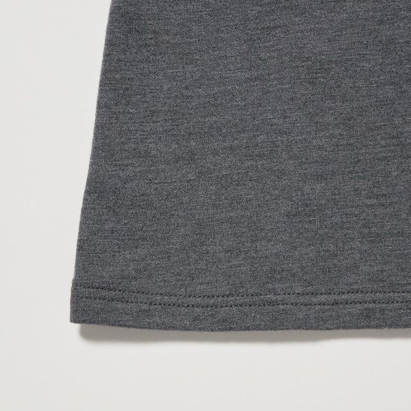 Dark Grey Women Uniqlo HEATTECH Cotton Scoop Neck Long-Sleeve T Shirts | 0792-XGZRN