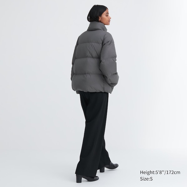 Dark Grey Women Uniqlo Powder Soft Down jackets | 3687-FMTQC