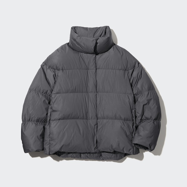 Dark Grey Women Uniqlo Powder Soft Down jackets | 3687-FMTQC