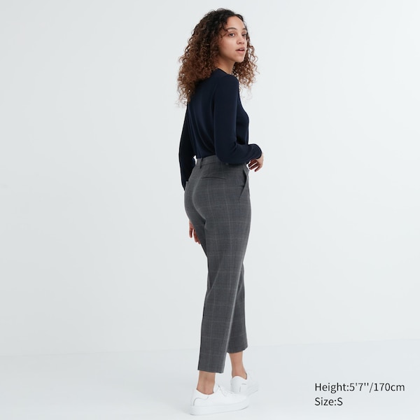 Dark Grey Women Uniqlo Smart Ankle Pants | 9358-KYTUM