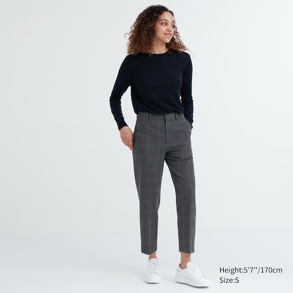 Dark Grey Women Uniqlo Smart Ankle Pants | 9358-KYTUM