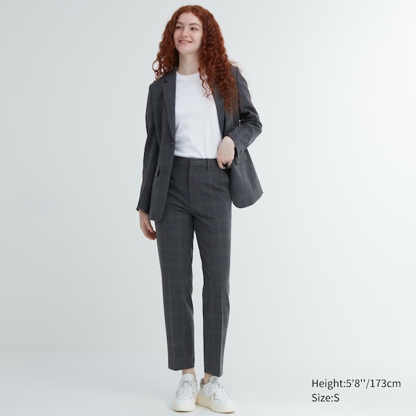 Dark Grey Women Uniqlo Smart Ankle Pants | 8257-RGMCU