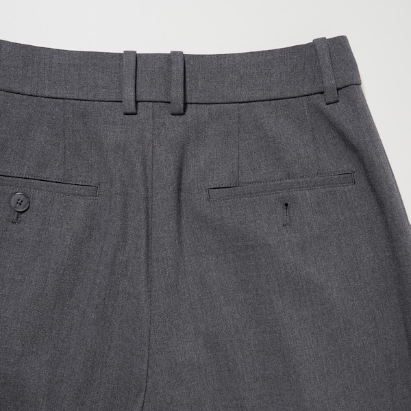 Dark Grey Women Uniqlo Wide-Fit Pleated Pants | 0958-CNIMT