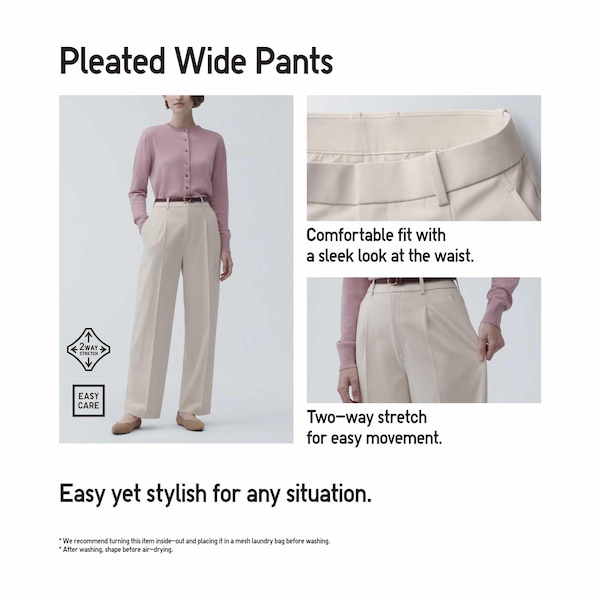 Dark Grey Women Uniqlo Wide-Fit Pleated Pants | 8623-UGHVA