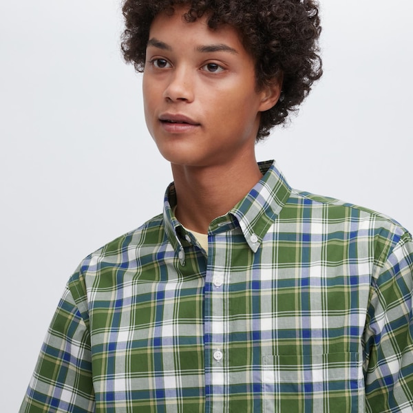 Green Men Uniqlo Extra Fine Cotton Short-Sleeve Shirts | 1265-PHZCV