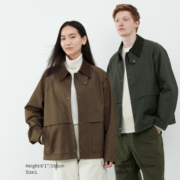 Green Men Uniqlo Utility Short Blouson jackets | ZUTQVK-396