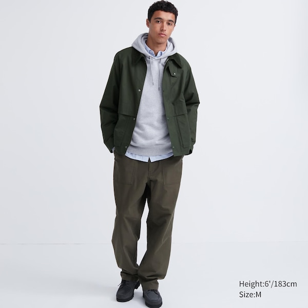 Green Men Uniqlo Utility Short Blouson jackets | ZUTQVK-396