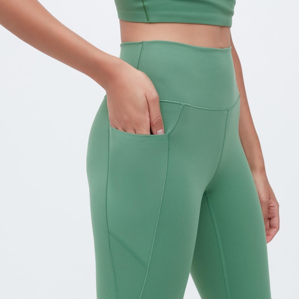 Green Women Uniqlo AIRism UV Protection Pocketed Soft Leggings | 9731-WIXTH