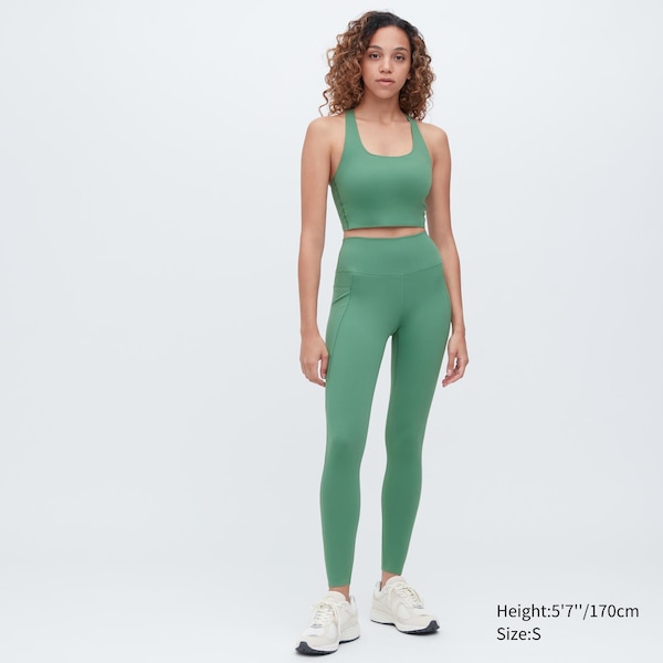 Green Women Uniqlo AIRism UV Protection Pocketed Soft Leggings | 9731-WIXTH