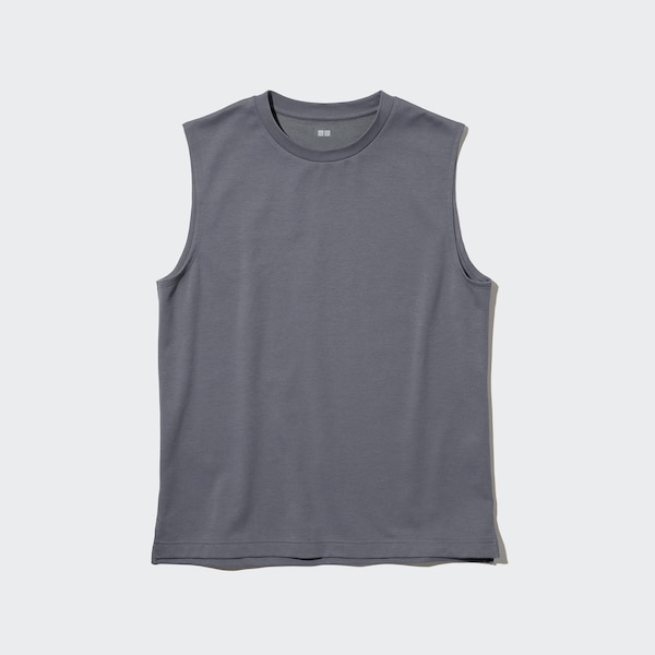 Grey Men Uniqlo AIRism Cotton Sleeveless Vest | 9354-NHJMP