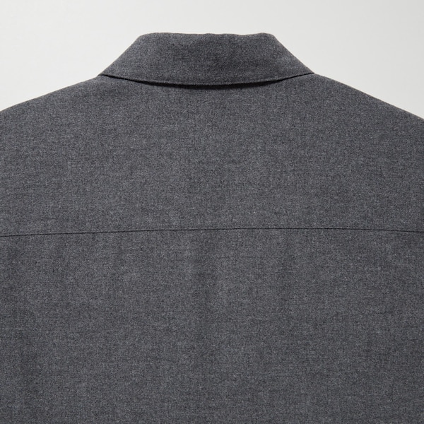 Grey Men Uniqlo Brushed Twill Overshirt | 0491-UPYXC