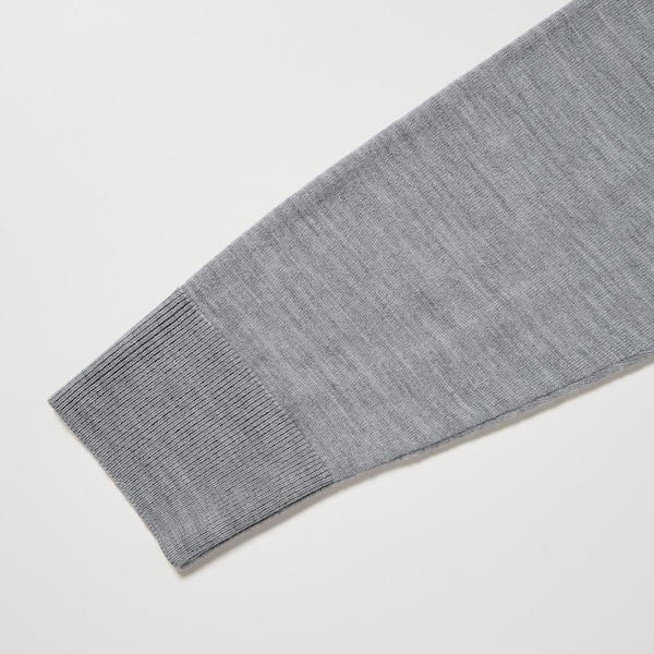 Grey Men Uniqlo Extra Fine Merino Crew Neck Sweaters | 6153-JUICA