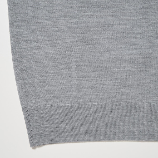 Grey Men Uniqlo Extra Fine Merino Crew Neck Sweaters | 6153-JUICA