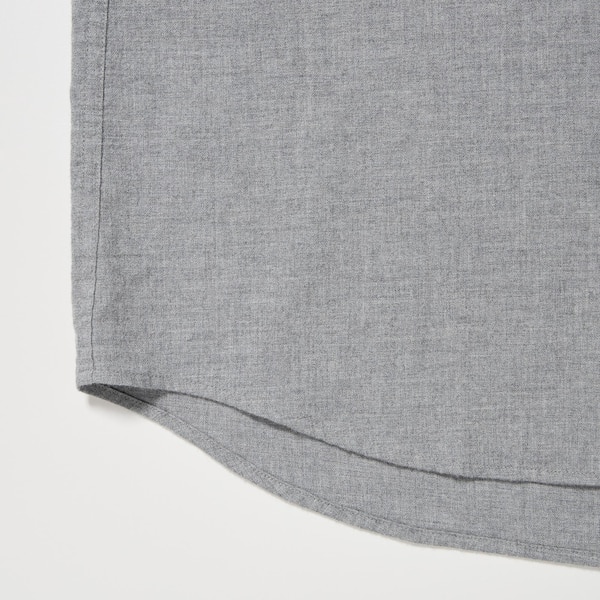 Grey Men Uniqlo Flannel Long-Sleeve Shirts | 7810-TMESB