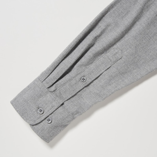 Grey Men Uniqlo Flannel Long-Sleeve Shirts | 7810-TMESB