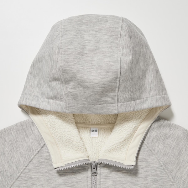 Grey Men Uniqlo HEATTECH Pile-Lined Sweat Full-Zip Hoodie | 0294-DZUMW