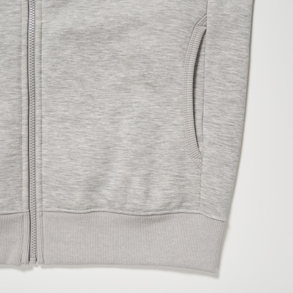 Grey Men Uniqlo HEATTECH Pile-Lined Sweat Full-Zip Hoodie | 0294-DZUMW