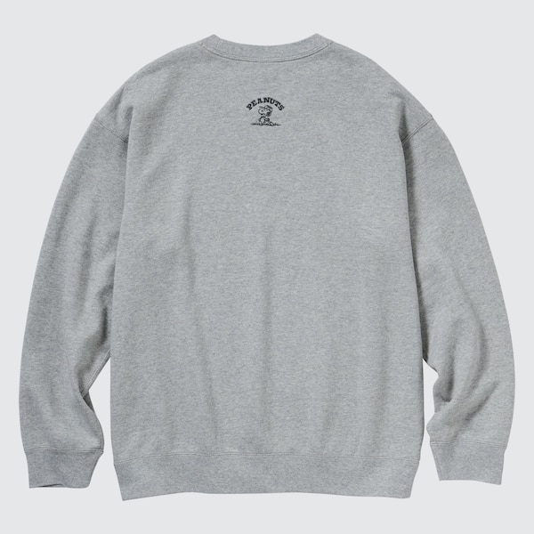 Grey Men Uniqlo PEANUTS Charlie Brown's Baseball Team Long-Sleeve Sweatshirts | 7489-KUSPN