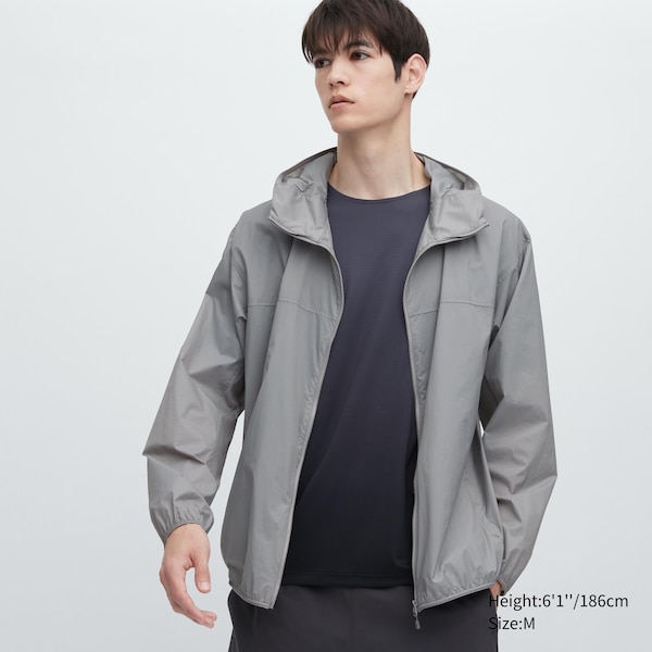 Grey Men Uniqlo Pocketable UV Protection 3D Cut Parka | 0526-EZLIG