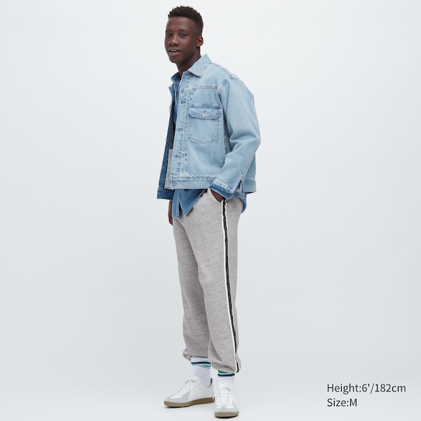 Grey Men Uniqlo Side-Stripe Sweatpants | 0213-VULFI