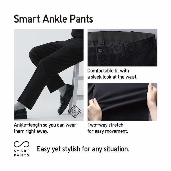 Grey Men Uniqlo Smart Ankle Pants | 4261-ZHEQT