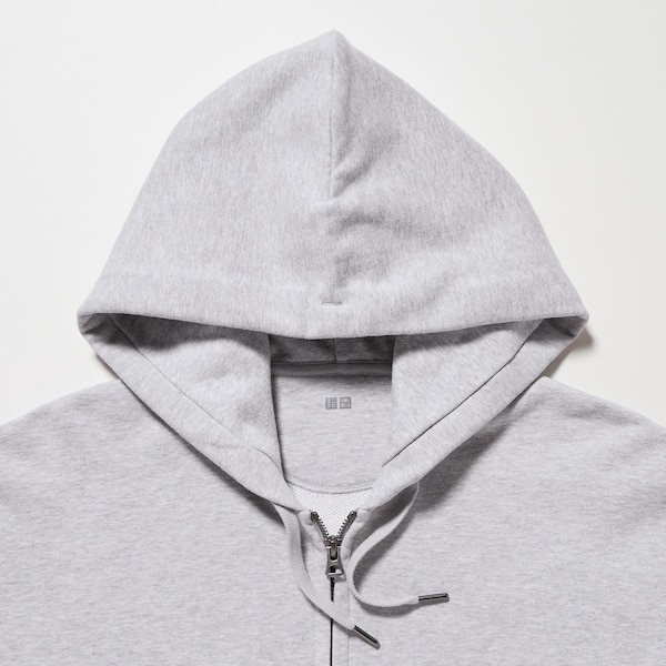 Grey Men Uniqlo Sweat Long-Sleeve Full-Zip Hoodie | 9710-UFTNS