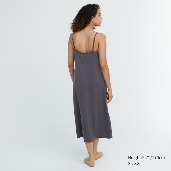 Grey Women Uniqlo Camisole Midi Dress | 8760-AZMYS