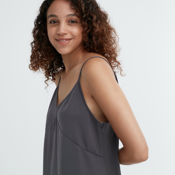 Grey Women Uniqlo Camisole Midi Dress | 8760-AZMYS