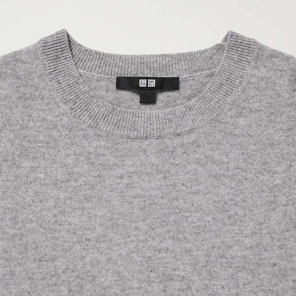 Grey Women Uniqlo Cashmere Crew Neck Long-Sleeve Sweaters | 5974-LIZCF