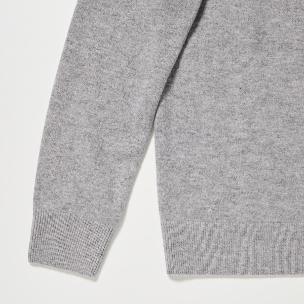 Grey Women Uniqlo Cashmere Crew Neck Long-Sleeve Sweaters | 5974-LIZCF