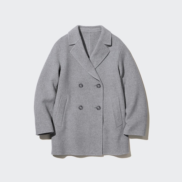 Grey Women Uniqlo Double Face Short Coats | 9521-LQUGY