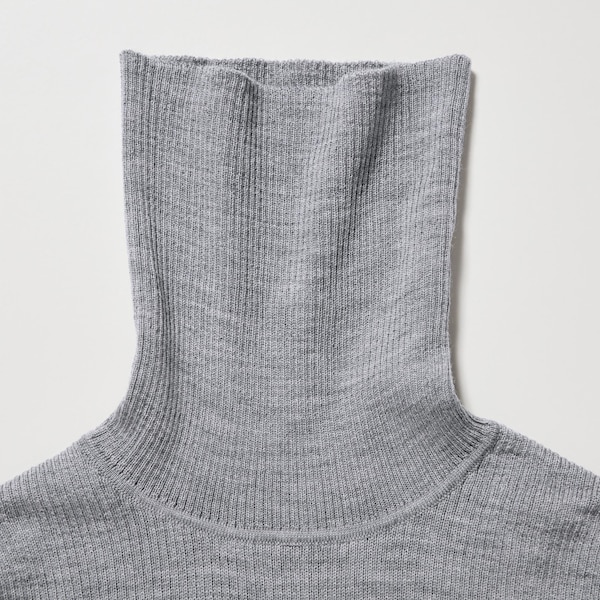 Grey Women Uniqlo Extra Fine Merino Ribbed Turtleneck Long-Sleeve Sweaters | 6374-ENKJY