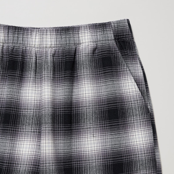 Grey Women Uniqlo Flannel Checked Pants | 4673-WZBAV