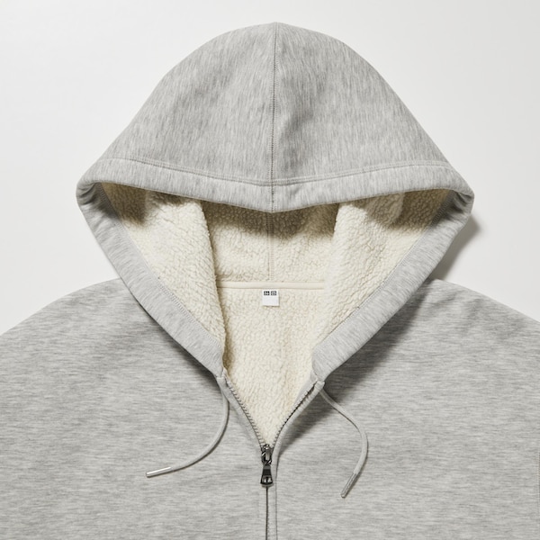 Grey Women Uniqlo HEATTECH Pile-Lined Sweat Full-Zip Hoodie | 1743-QMGSW