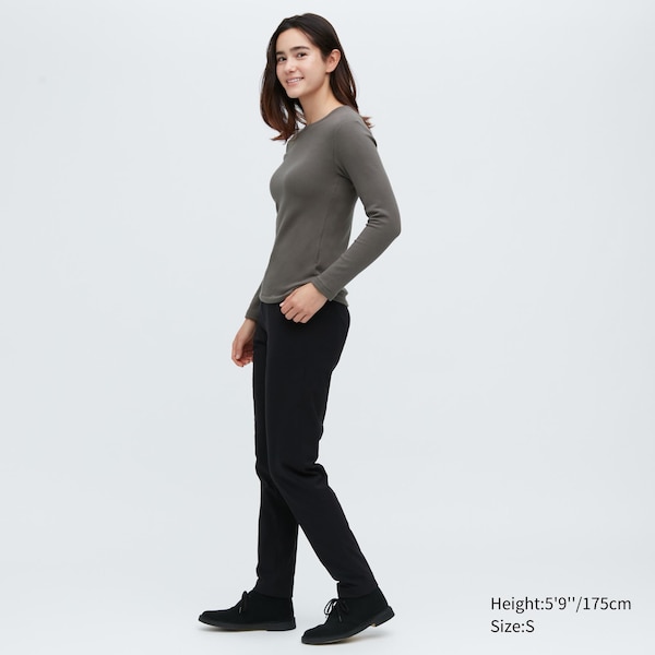 Grey Women Uniqlo HEATTECH Ultra Warm Crew Neck Long-Sleeve T Shirts | 8725-RUMWC