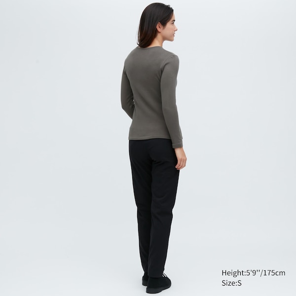 Grey Women Uniqlo HEATTECH Ultra Warm Crew Neck Long-Sleeve T Shirts | 8725-RUMWC