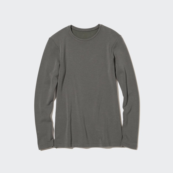 Grey Women Uniqlo HEATTECH Ultra Warm Crew Neck Long-Sleeve T Shirts | 8725-RUMWC