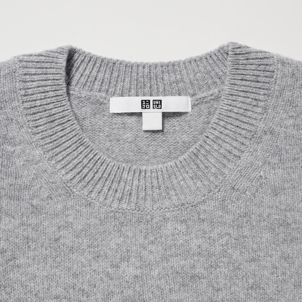 Grey Women Uniqlo Premium Lambswool Crew Neck Long-Sleeve Sweaters | 2970-SCXNZ