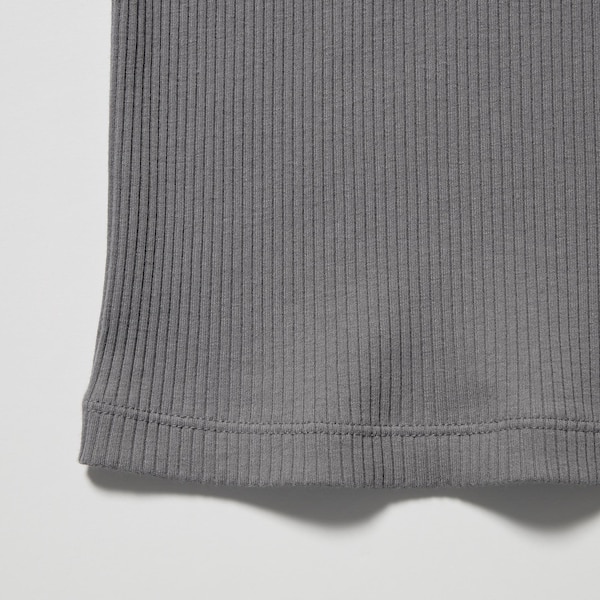 Grey Women Uniqlo Ribbed Tank Tops | 2967-YTBQA