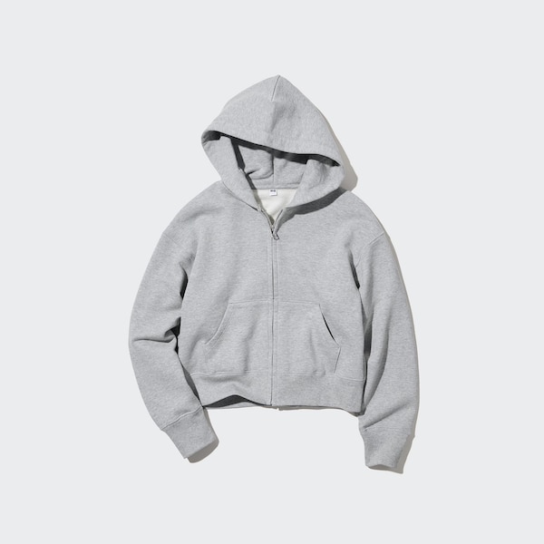 Grey Women Uniqlo Sweat Full-Zip Long-Sleeve Hoodie | 2431-AISZU