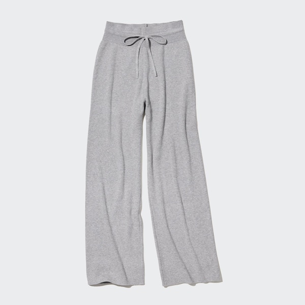 Grey Women Uniqlo Washable Knit Ribbed Pants | 9148-KZTOH