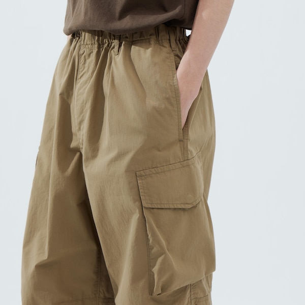 Khaki Men Uniqlo U Wide-Fit Parachute Cargo Pants | 2714-EVBOR